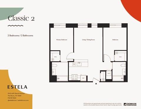 Floor plan for 2 beds, 2 baths, 917 sqft